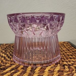 BATH AND BODY WORKS LAVENDAR PURPLE FACETED GLASS CANDLE PEDESTAL